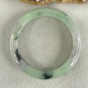 Type A Green Lavender with Dark Green Piao Hua Jadeite Bangle 58.88g Internal Diameter 52.7mm 12.9 by 8.7mm (Internal Lines with External Rough, Burnt) - Huangs Jadeite and Jewelry Pte Ltd