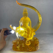 Liuli Yellow Guan Yin Display 2,012.9g 144.0 by 80.0 by 250.0mm - Huangs Jadeite and Jewelry Pte Ltd