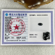 Type A Translucent Black Omphacite Jadeite Round Cabouchon Stone For Setting 1.27g 15.1 by 8.9 by 4.7mm - Huangs Jadeite and Jewelry Pte Ltd