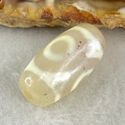 Natural Powerful Tibetan Old Oily Agate 3 Eyes Dzi Bead Heavenly Master (Tian Zhu) 三眼天诛 3.30g 20.1 by 10.6mm - Huangs Jadeite and Jewelry Pte Ltd