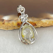 Good Grade Rare Natural Blue Dumortierite Rutilated Quartz in S925 Pendant 2.23g 12.3 by 6.9 by 3.5mm - Huangs Jadeite and Jewelry Pte Ltd