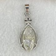 Good Grade Rare Natural Blue Dumortierite Rutilated Quartz in S925 Pendant 2.96g 18.2 by 8.2 by 3.5mm - Huangs Jadeite and Jewelry Pte Ltd