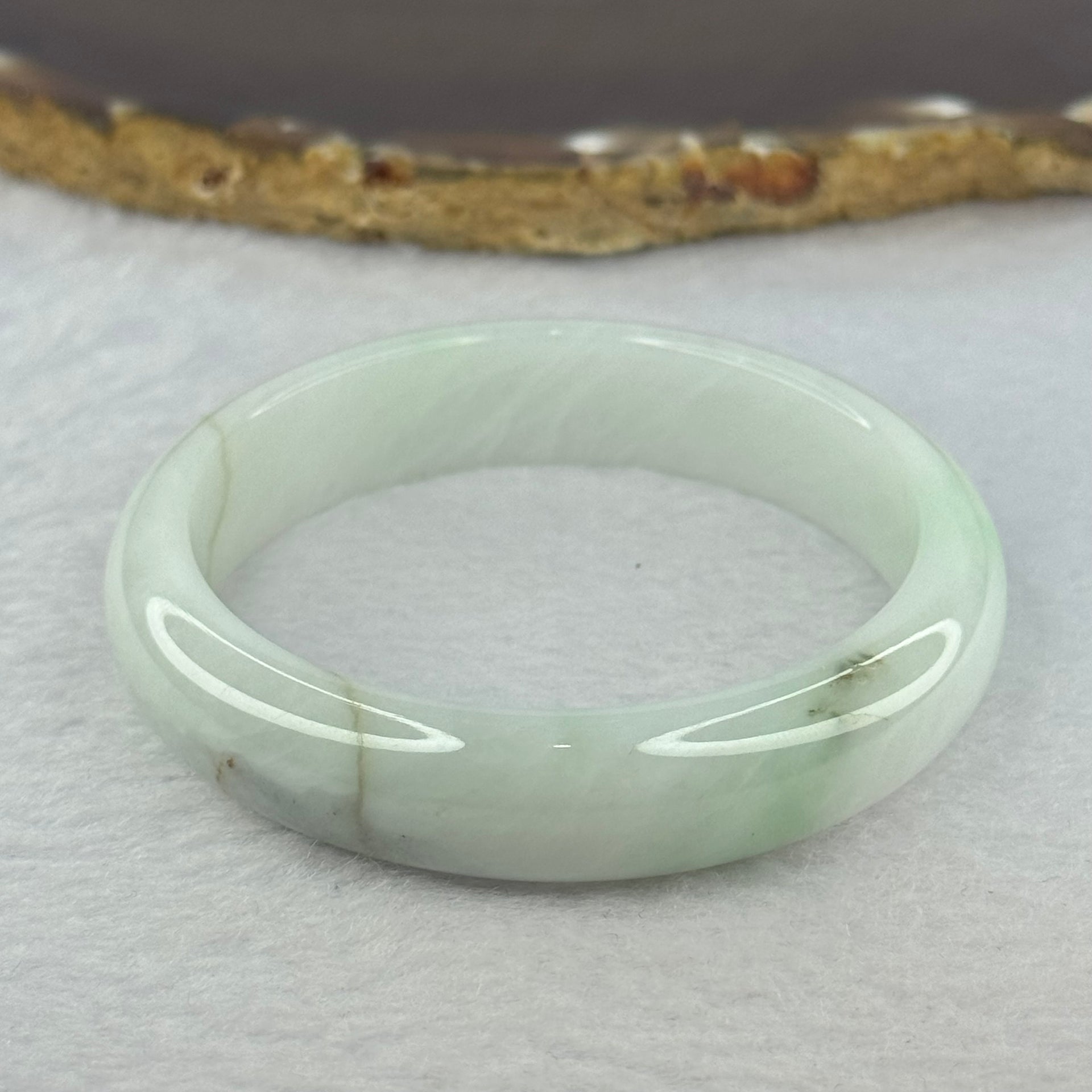 Type A Light Green Jadeite Bangle 41.68g Internal Diameter 52.2mm 12.9 by 7.2mm (Slight External Rough) - Huangs Jadeite and Jewelry Pte Ltd