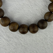 Natural China Hainan Agarwood Beads Bracelet 中国海南沉香木手链（Half Sinking) 10.67g 18cm 12.8mm 17 Beads - Huangs Jadeite and Jewelry Pte Ltd
