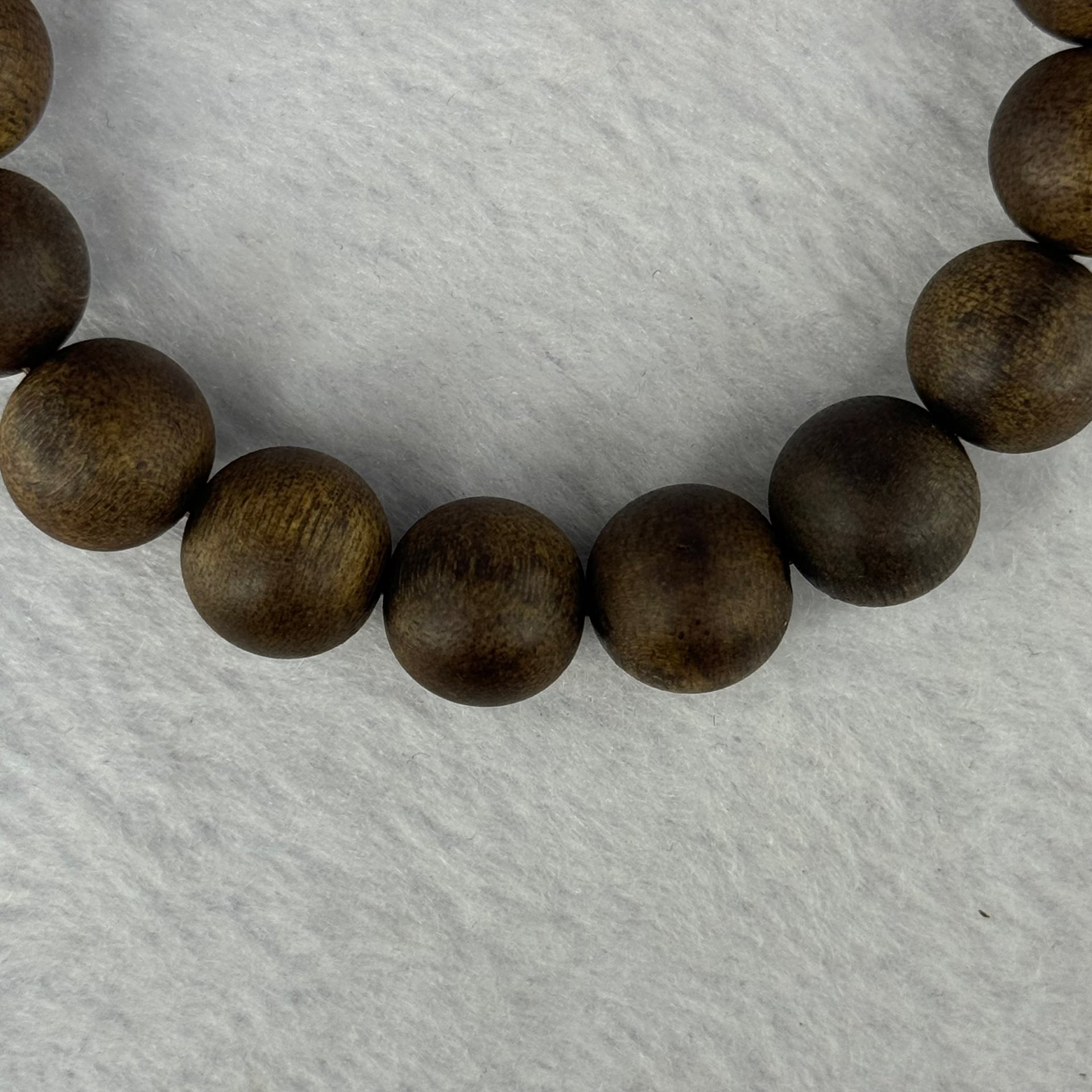 Natural China Hainan Agarwood Beads Bracelet 中国海南沉香木手链（Half Sinking) 10.67g 18cm 12.8mm 17 Beads - Huangs Jadeite and Jewelry Pte Ltd