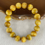 Good Grade Natural Yellow Tiger Eye Quartz Beads Bracelet 天然黄虎眼手链 40.47g 16cm 12.2mm 17 Beads - Huangs Jadeite and Jewelry Pte Ltd