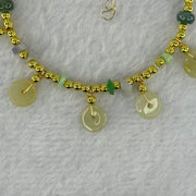 Type A Yellowish Green Donuts 9.6 by 2.6mm 5pcs, Blueish Green, Green and Lavender Jadeite Bracelet 7.26g - Huangs Jadeite and Jewelry Pte Ltd