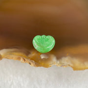 Type A Old Mine Full Green Jadeite Ruyi Charm Stone For Setting 0.35g 9.0 by 7.5 by 2.5mm - Huangs Jadeite and Jewelry Pte Ltd