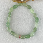 Type A Semi Icy Light Blueish Green Jadeite Beads Bracelet 19.02g 16cm 7.6 by 9.7mm 19 Beads - Huangs Jadeite and Jewelry Pte Ltd