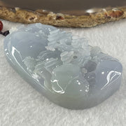 Grandmaster Type A Jelly Full Lavender Jadeite Shan Shui Scenic with Gui Ren Benefactor 85.31g 71.9 by 42.8 by 12.1mm - Huangs Jadeite and Jewelry Pte Ltd