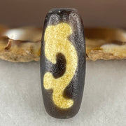 Natural Powerful Tibetan Old Oily Agate Green Tara Dzi Bead Heavenly Master (Tian Zhu) 绿度母天珠 5.76g 27.8 by 11.6mm - Huangs Jadeite and Jewelry Pte Ltd