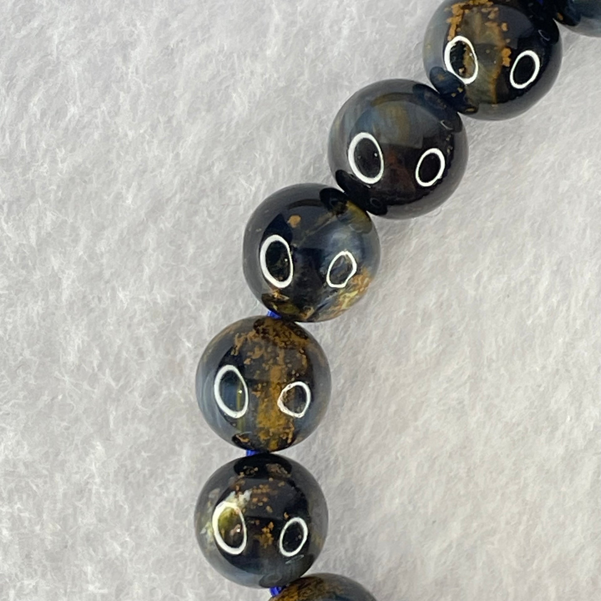 Good Grade Natural Petersite Beads Bracelet 27.55g 16cm 10.3mm 19 Beads - Huangs Jadeite and Jewelry Pte Ltd