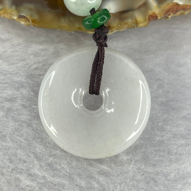 Type A Faint Lavender with slight Yellow Jadeite Ping An Kou Donut 9.47g 23.8 by 4.7 mm - Huangs Jadeite and Jewelry Pte Ltd