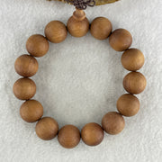 Certified Natural Sandalwood Beads Bracelet 30.16g 18cm 15.1mm 15Beads - Huangs Jadeite and Jewelry Pte Ltd