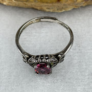 Natural Pink Cubic Zirconia Ring in S925 Sliver 1.53g 5.4 by 4.9 by 3.0mm (Adjustable Size) - Huangs Jadeite and Jewelry Pte Ltd