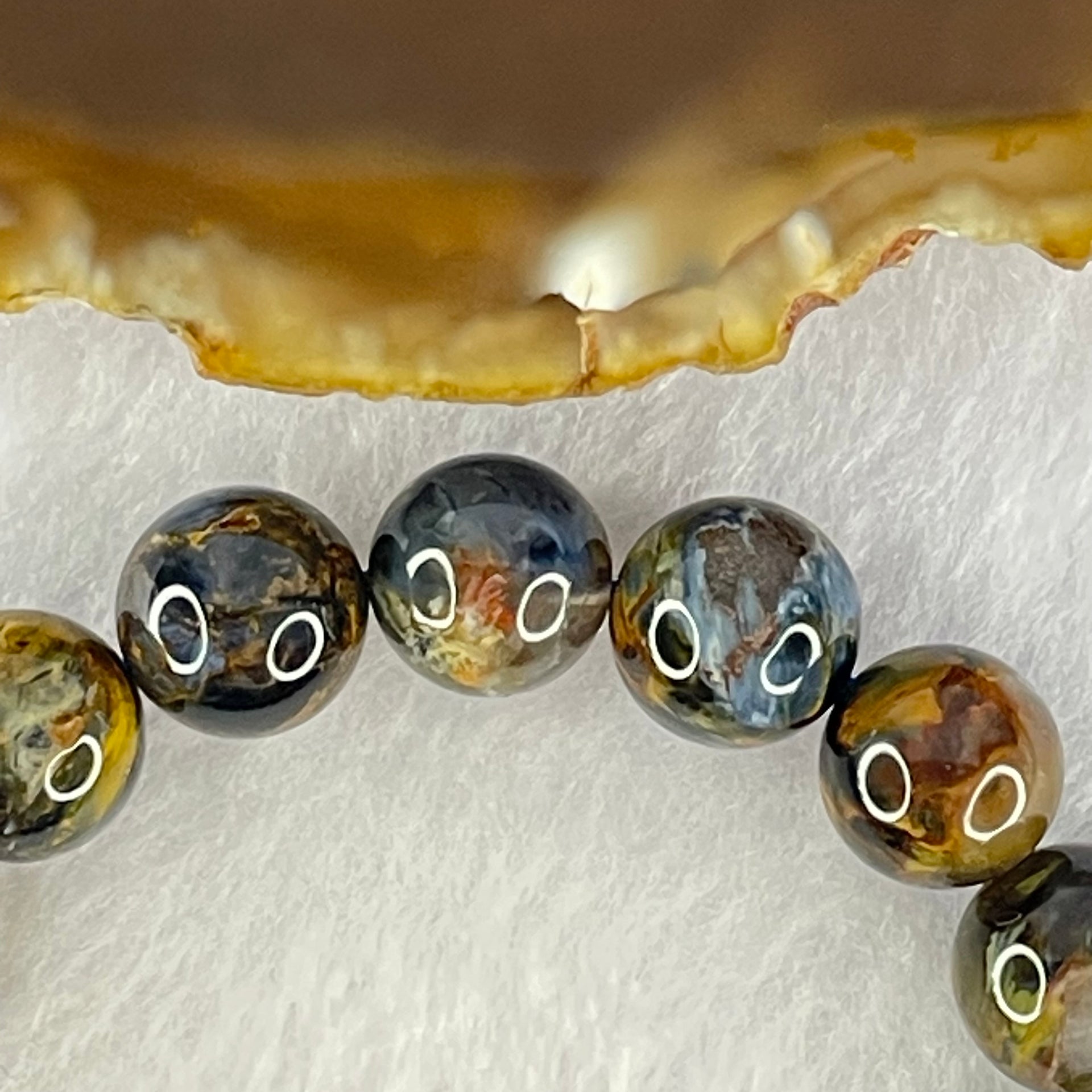 Good Grade Natural Petersite Beads Bracelet 31.46g 17cm 10.9mm 19 Beads - Huangs Jadeite and Jewelry Pte Ltd