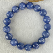 Natural Blue Kyanite Beads Bracelet 55.73g 17cm 12.4mm 17 Beads - Huangs Jadeite and Jewelry Pte Ltd