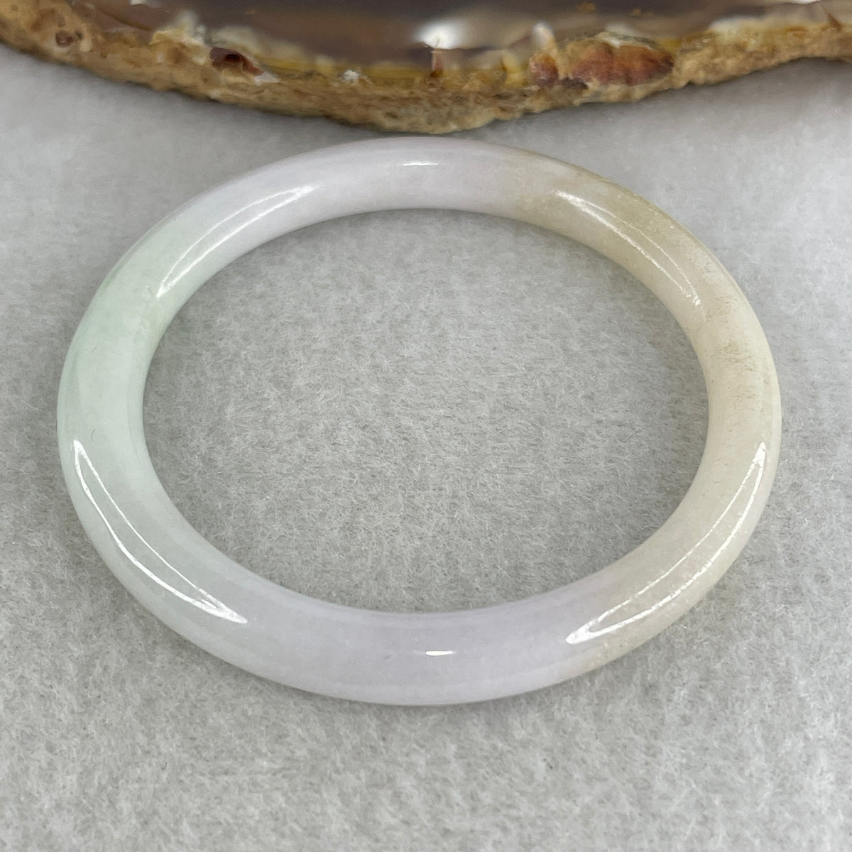 Natural Type A Lavender, Green & Yellow Jadeite Baby Bangle | (14.21g 5.9x6.3mm | Very Very Slight Internal Line | Blessed Protection, Vitality & Royal Fortune) - Huangs Jadeite and Jewelry Pte Ltd