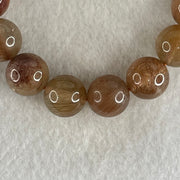 Average Grade Natural Copper Rutilated Quartz Beads Bracelet 40.96g 16cm 12.1mm 17 Beads - Huangs Jadeite and Jewelry Pte Ltd