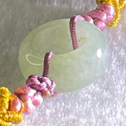 Type A Blueish Green Jadeite Ping An Kou String Bracelet 3.55g 15.4 by 7.4mm - Huangs Jadeite and Jewelry Pte Ltd