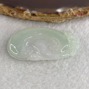 Natural Type A Semi Icy Light Green with Lavender Jadeite Pixiu on Ruyi Pendant 15.78g 47.9 by 29.3 by 6.0mm - Huangs Jadeite and Jewelry Pte Ltd