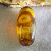 Natural Powerful Tibetan Old Oily Agate 3 Eyes Dzi Bead Heavenly Master (Tian Zhu) 三眼天诛 9.46g 30.0 by 14.3mm - Huangs Jadeite and Jewelry Pte Ltd