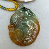 Grandmaster Certified Type A Reddish Brown and Green Jadeite Dragon Carp Pendent 鱼化龙牌 33.99g 52.5 by 44.3 by 7.4mm - Huangs Jadeite and Jewelry Pte Ltd