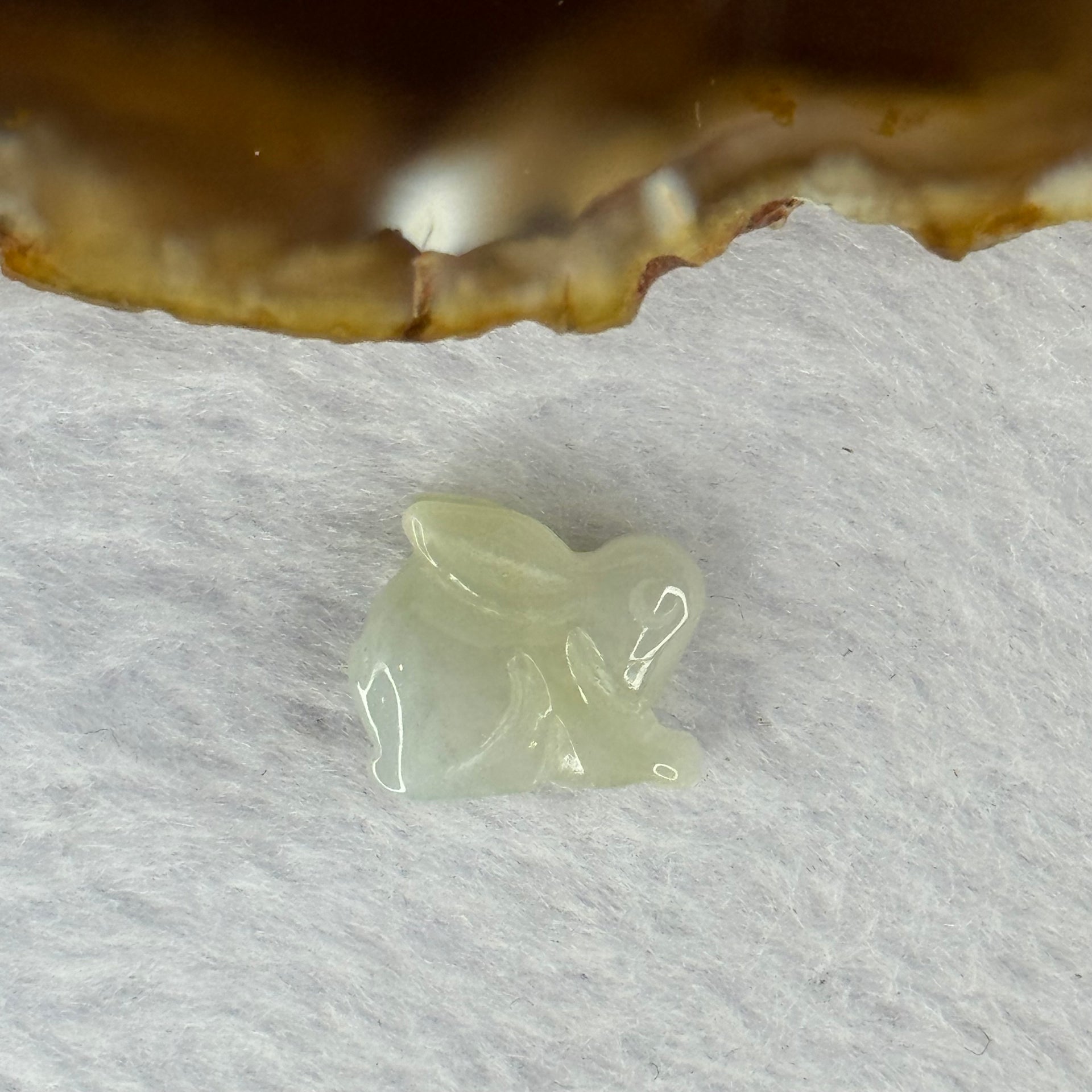 Type A Light Lavender Yellow Jadeite Rabbit Charm for Bracelet 2.07g 14.6 by 6.1 by 12.1mm - Huangs Jadeite and Jewelry Pte Ltd