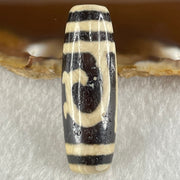 Natural Powerful Tibetan Old Oily Agate Double Du Mu Dzi Bead Heavenly Master (Tian Zhu) 9.15g 37.2 by 12.4mm - Huangs Jadeite and Jewelry Pte Ltd