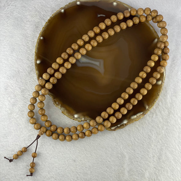 Natural Wild Old India Sandalwood Necklace 印度老山檀  30.98g 8.3mm 108+6 Beads - Huangs Jadeite and Jewelry Pte Ltd