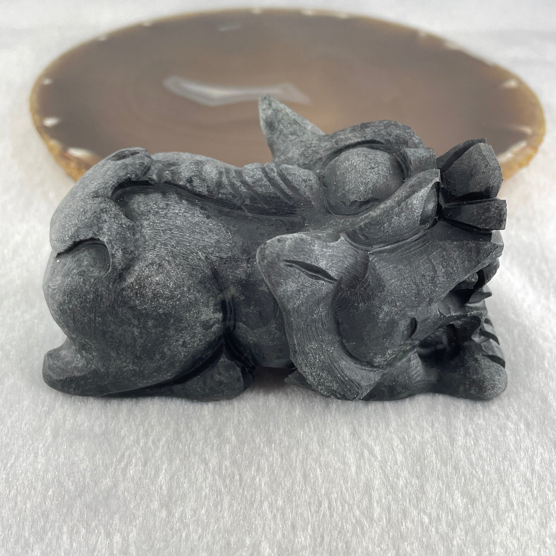 Rare Natural Tibetan Meteorite Tektite Pixiu Display 368.5g 93.0 by 58.7 by 44.8mm - Huangs Jadeite and Jewelry Pte Ltd