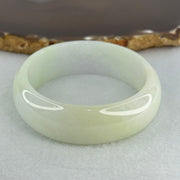 Type A Faint Lavender Green Jadeite Oval Bangle Internal Diameter 57.1mm 57.86g 17.3 by 6.9mm (Close to Perfect) - Huangs Jadeite and Jewelry Pte Ltd