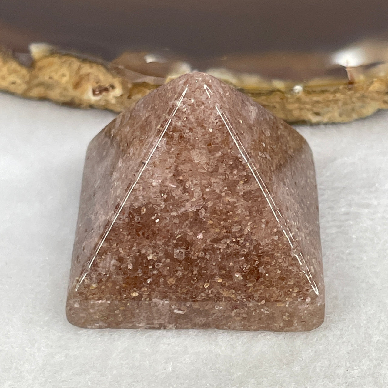 Natural Dark Pink Strawberry Quartz Pyramid | Rare Deep Lepidocrocite Inclusions | Master Manifestation, Soul-Purpose & Heart-Chakra Radiance Monolith (30.46g 30.1x26.5mm)