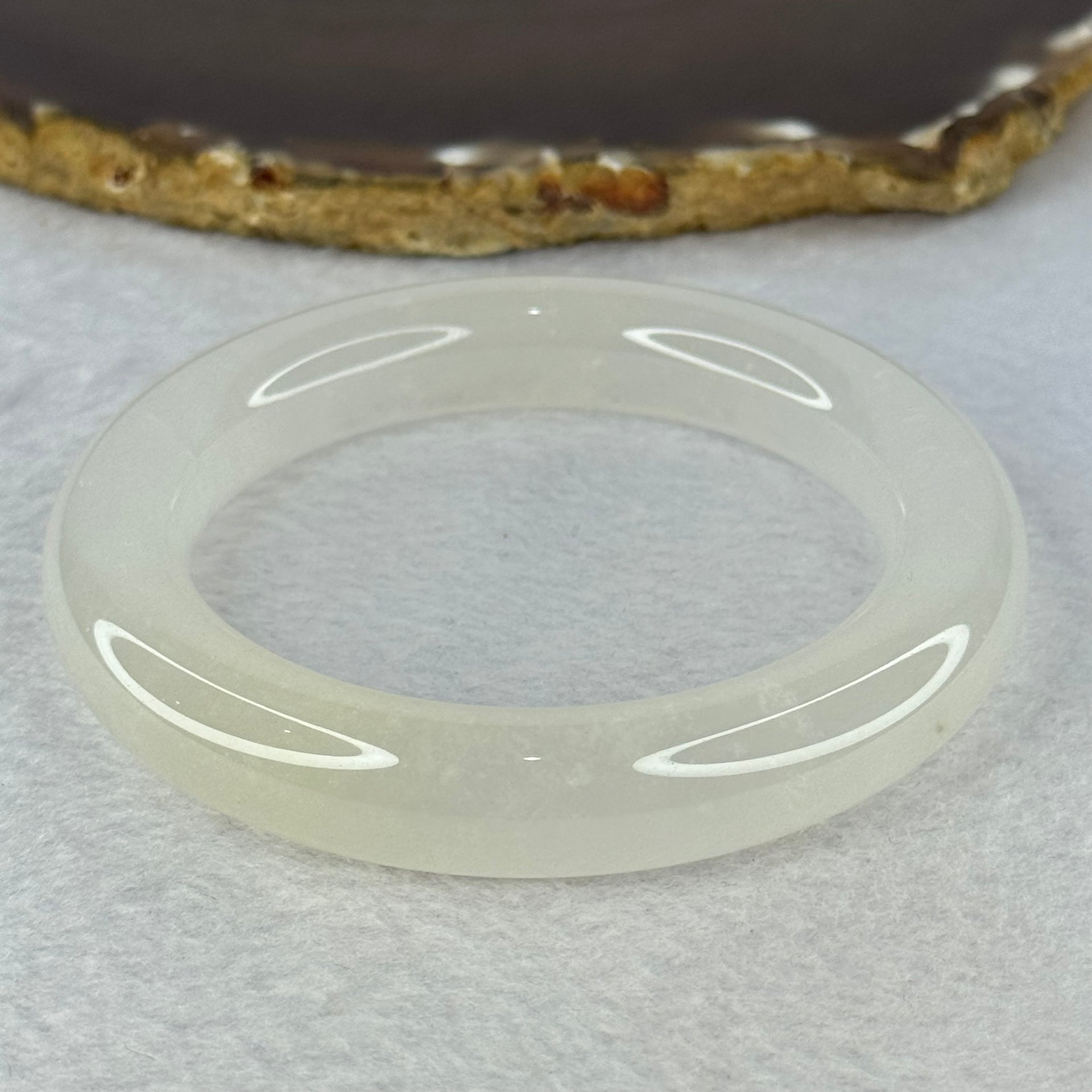 Transparent to White Quartzite Jade Bangle 天山玉手镯 Internal Diameter 57.0mm 66.19g 12.7 by 11.8mm - Huangs Jadeite and Jewelry Pte Ltd
