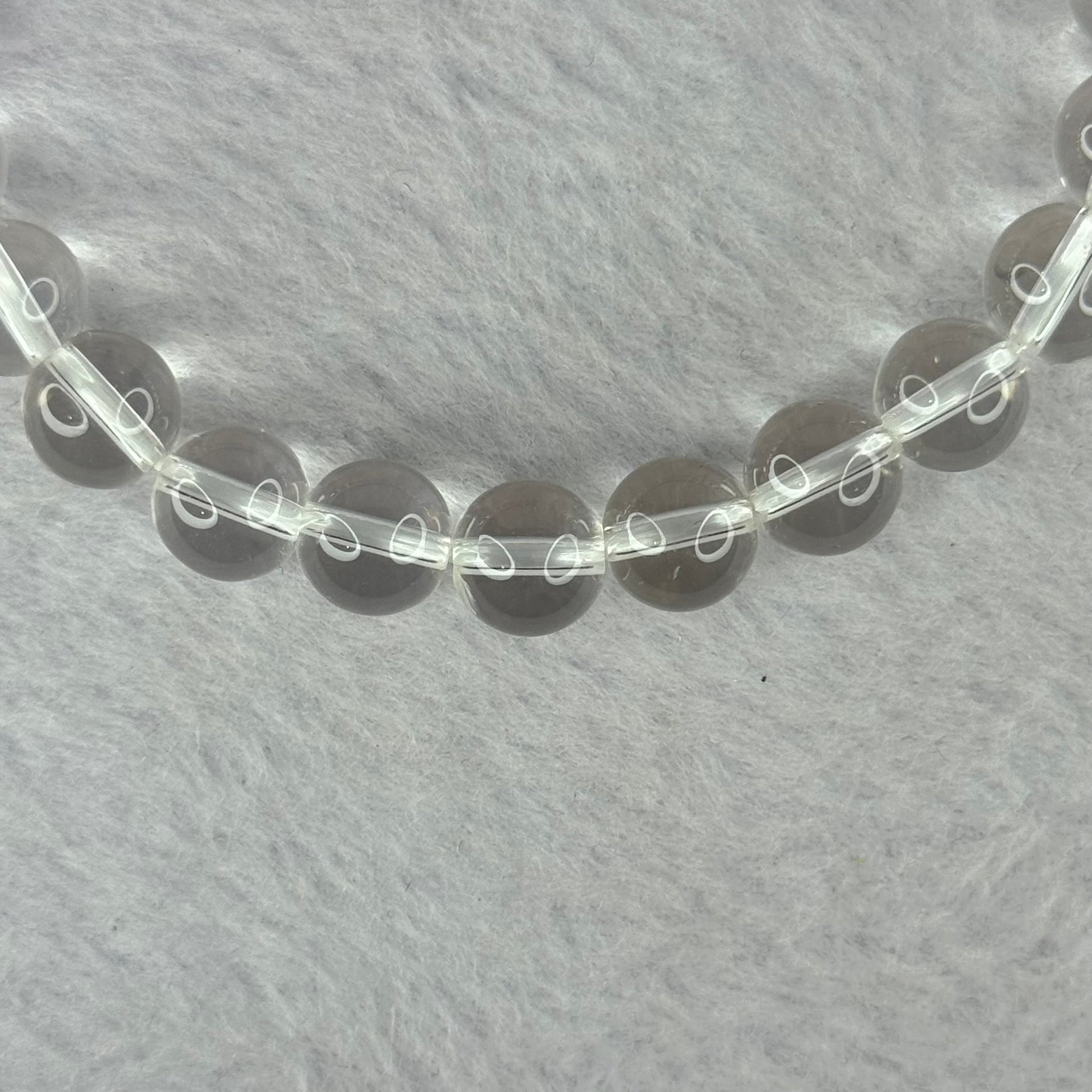 Natural Clear Quartz Bracelet 天然白水晶手链 18.92g 16.5cm 8.4mm 24 Beads - Huangs Jadeite and Jewelry Pte Ltd