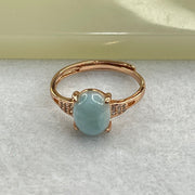 Natural Larimar in S925 Silver Rose Gold Color Ring (Adjustable Size) 2.22g 9.9 by 7.2 by 4.8mm - Huangs Jadeite and Jewelry Pte Ltd