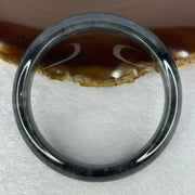 Type A Wuji Greyish Black Jadeite Bangle 72.38g Internal Diameter 60.4mm 16.2 by 8.4mm (Close to Perfect) - Huangs Jadeite and Jewelry Pte Ltd