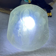 Type A Light Green to white Jadeite Guan Yin Pendent 32.29g 57.8 by 52.6 by 6.6mm - Huangs Jadeite and Jewelry Pte Ltd