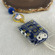 Porcelain Blue Fortune Cat Charm 13.62g 15.0 by 17.0 by 14.2mm - Huangs Jadeite and Jewelry Pte Ltd