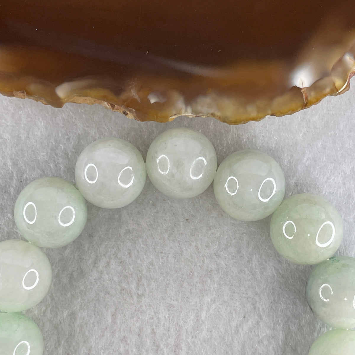 Natural Type A Light Green & Dark Green Piao Hua Jadeite Beads Bracelet | (59.66g | 16.0cm | 13.1mm x 16 Beads | Synergy, "Piao Hua" Wealth Growth & Feng Shui Prosperity Anchor)