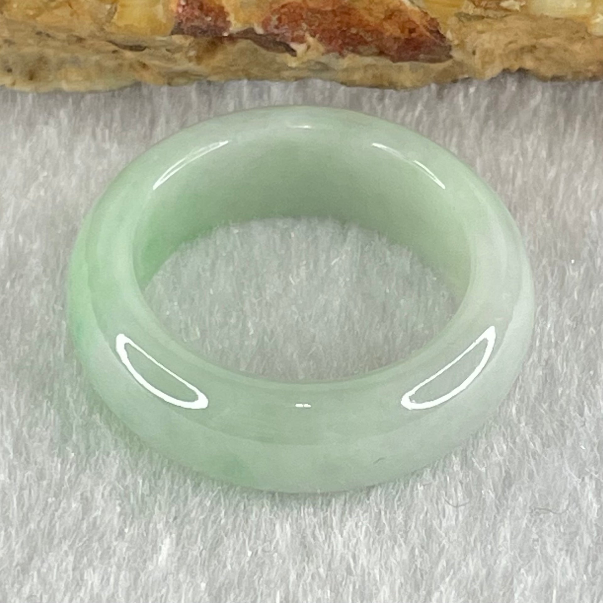Type A Lavender Green with Green Patches Jadeite Ring 2.96g 6.0 by 3.4mm US4.3/HK 9 (Very Slight Internal Line) - Huangs Jadeite and Jewelry Pte Ltd