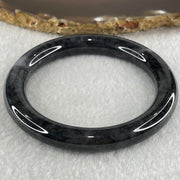 Type A Semi Translucent Wuji Black Grey Jadeite Bangle 50.42g Internal Diameter 55.8mm 9.6 by 10.6mm (No Visible Line) - Huangs Jadeite and Jewelry Pte Ltd