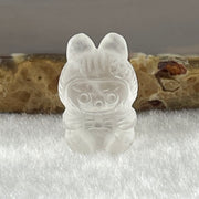 Natural Matt Clear Quartz Labubu Charm Display 3.54g 19.0 by 12.8 by 10.6mm - Huangs Jadeite and Jewelry Pte Ltd