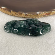 Certified Natural Type A Semi icy Blueish Green Jadeite Ruyi Double Side with Dragon Head Pendant 45.00g 69.8 by 34.0 by 13.9mm - Huangs Jadeite and Jewelry Pte Ltd