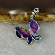 Natural Meteorite Multi Color Butterfly Pendant in S925 Silver 1.78g 17.4 by 15.6 by 3.4mm - Huangs Jadeite and Jewelry Pte Ltd