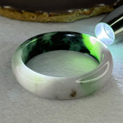Type A Lavender and Dark Green to Green Piao Hua Jadeite Bangle Internal Diameter 58.1mm 77.52g 16.4 by 9.1mm (Very Slight External Rough) - Huangs Jadeite and Jewelry Pte Ltd