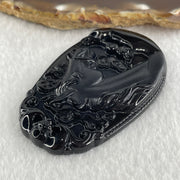 Type A Opaque to Partial Translucent Black Omphacite Jadeite Horse Pendant 23.64g 60.1 by 40.1 by 8.4mm - Huangs Jadeite and Jewelry Pte Ltd