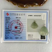 18K 750 White Gold Type A Icy Light Green Jadeite Milo Buddha with Diamonds Pendant 6.71g 26.6 by 28.0 by 6.0mm - Huangs Jadeite and Jewelry Pte Ltd