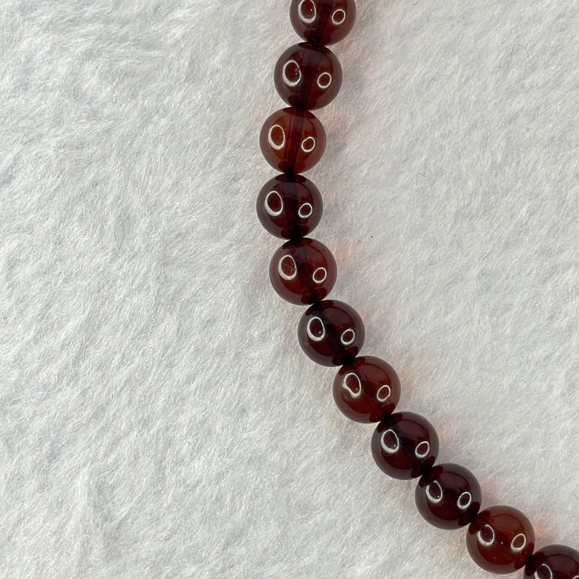 Natural Mixed Color Amber Beads Elastic Necklaces 6.71g 58cm 4.9mm 117 Beads - Huangs Jadeite and Jewelry Pte Ltd