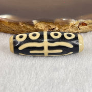 Natural Powerful Tibetan Old Oily Agate Water Lines 8 Eyes Dzi Bead Heavenly Master (Tian Zhu) 水纹八眼天诛 10.14g 38.4 by 13.0mm - Huangs Jadeite and Jewelry Pte Ltd